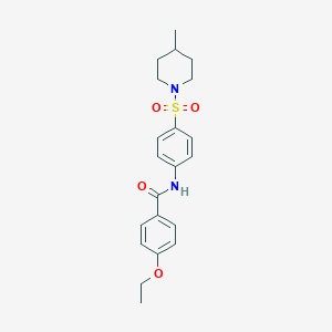 molecular formula C21H26N2O4S B216192 4-ethoxy-N~1~-{4-[(4-methylpiperidino)sulfonyl]phenyl}benzamide 
