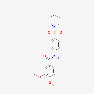 molecular formula C21H26N2O5S B216197 3,4-Dimethoxy-N-[4-(4-methyl-piperidine-1-sulfonyl)-phenyl]-benzamide 