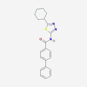 molecular formula C21H21N3OS B216200 N-(5-cyclohexyl-1,3,4-thiadiazol-2-yl)biphenyl-4-carboxamide 