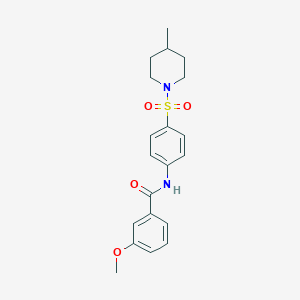 molecular formula C20H24N2O4S B216201 3-methoxy-N-{4-[(4-methylpiperidin-1-yl)sulfonyl]phenyl}benzamide 