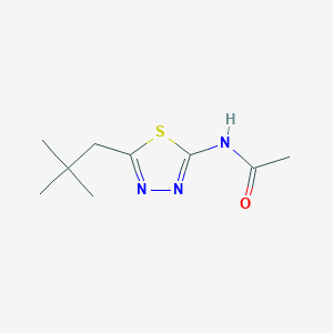 molecular formula C9H15N3OS B216207 N-[5-(2,2-dimethylpropyl)-1,3,4-thiadiazol-2-yl]acetamide 