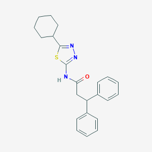 molecular formula C23H25N3OS B216210 N-(5-cyclohexyl-1,3,4-thiadiazol-2-yl)-3,3-diphenylpropanamide 