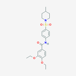molecular formula C23H30N2O5S B216213 3,4-diethoxy-N~1~-{4-[(4-methylpiperidino)sulfonyl]phenyl}benzamide 