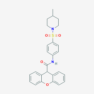 molecular formula C26H26N2O4S B216219 N-{4-[(4-methylpiperidino)sulfonyl]phenyl}-9H-xanthene-9-carboxamide 