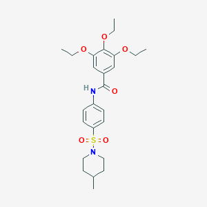 3,4,5-triethoxy-N-{4-[(4-methylpiperidin-1-yl)sulfonyl]phenyl}benzamide