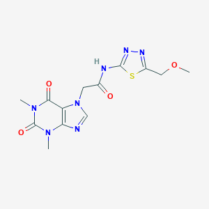 molecular formula C13H15N7O4S B216226 2-(1,3-dimethyl-2,6-dioxo-1,2,3,6-tetrahydro-7H-purin-7-yl)-N-[5-(methoxymethyl)-1,3,4-thiadiazol-2-yl]acetamide 