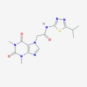 molecular formula C14H17N7O3S B216228 2-(1,3-dimethyl-2,6-dioxo-1,2,3,6-tetrahydro-7H-purin-7-yl)-N-(5-isopropyl-1,3,4-thiadiazol-2-yl)acetamide 