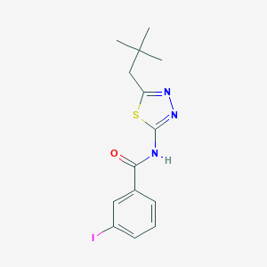 molecular formula C14H16IN3OS B216237 N-[5-(2,2-dimethylpropyl)-1,3,4-thiadiazol-2-yl]-3-iodobenzamide 