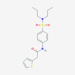 molecular formula C18H24N2O3S2 B216240 N-(4-Dipropylsulfamoyl-phenyl)-2-thiophen-2-yl-acetamide 