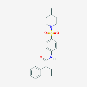 molecular formula C22H28N2O3S B216241 N~1~-{4-[(4-methylpiperidino)sulfonyl]phenyl}-2-phenylbutanamide 