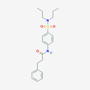 molecular formula C21H28N2O3S B216242 N-[4-(dipropylsulfamoyl)phenyl]-3-phenylpropanamide 