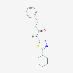 molecular formula C17H21N3OS B216243 N-(5-cyclohexyl-1,3,4-thiadiazol-2-yl)-3-phenylpropanamide 