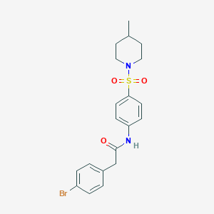 molecular formula C20H23BrN2O3S B216244 2-(4-bromophenyl)-N-{4-[(4-methylpiperidin-1-yl)sulfonyl]phenyl}acetamide 