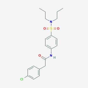 molecular formula C20H25ClN2O3S B216248 2-(4-chlorophenyl)-N-[4-(dipropylsulfamoyl)phenyl]acetamide 