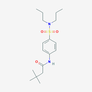 molecular formula C18H30N2O3S B216250 N-[4-(dipropylsulfamoyl)phenyl]-3,3-dimethylbutanamide 