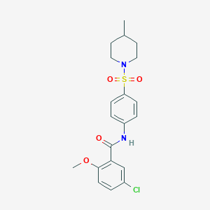 molecular formula C20H23ClN2O4S B216253 5-chloro-2-methoxy-N-{4-[(4-methylpiperidin-1-yl)sulfonyl]phenyl}benzamide 
