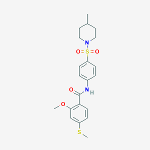 2-methoxy-N-{4-[(4-methylpiperidin-1-yl)sulfonyl]phenyl}-4-(methylthio)benzamide