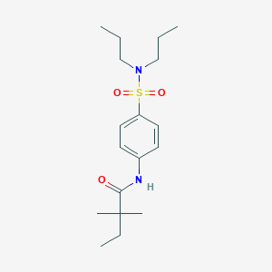 molecular formula C18H30N2O3S B216262 N-[4-(dipropylsulfamoyl)phenyl]-2,2-dimethylbutanamide 