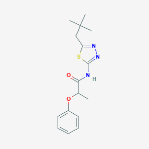 molecular formula C16H21N3O2S B216264 N-(5-neopentyl-1,3,4-thiadiazol-2-yl)-2-phenoxypropanamide 