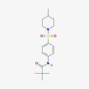molecular formula C17H26N2O3S B216268 2,2-dimethyl-N-{4-[(4-methyl-1-piperidinyl)sulfonyl]phenyl}propanamide 