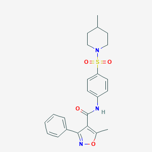 molecular formula C23H25N3O4S B216270 5-methyl-N-{4-[(4-methylpiperidin-1-yl)sulfonyl]phenyl}-3-phenylisoxazole-4-carboxamide 