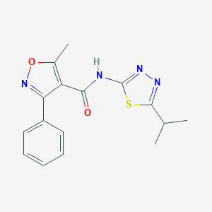 molecular formula C16H16N4O2S B216272 N-(5-isopropyl-1,3,4-thiadiazol-2-yl)-5-methyl-3-phenylisoxazole-4-carboxamide 