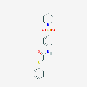 molecular formula C20H24N2O3S2 B216277 N~1~-{4-[(4-methylpiperidino)sulfonyl]phenyl}-2-(phenylsulfanyl)acetamide 