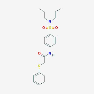 molecular formula C20H26N2O3S2 B216278 N-[4-(dipropylsulfamoyl)phenyl]-2-(phenylsulfanyl)acetamide 