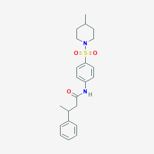 molecular formula C22H28N2O3S B216282 N~1~-{4-[(4-methylpiperidino)sulfonyl]phenyl}-3-phenylbutanamide 