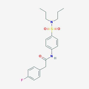 molecular formula C20H25FN2O3S B216285 N-[4-(dipropylsulfamoyl)phenyl]-2-(4-fluorophenyl)acetamide 
