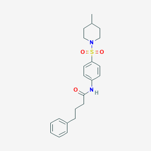molecular formula C22H28N2O3S B216289 N-{4-[(4-methylpiperidin-1-yl)sulfonyl]phenyl}-4-phenylbutanamide 