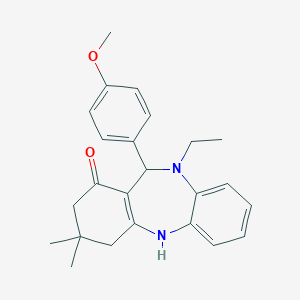 molecular formula C24H28N2O2 B216300 10-ethyl-11-(4-methoxyphenyl)-3,3-dimethyl-2,3,4,5,10,11-hexahydro-1H-dibenzo[b,e][1,4]diazepin-1-one 