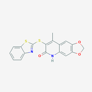 molecular formula C18H12N2O3S2 B216304 7-(1,3-benzothiazol-2-ylsulfanyl)-8-methyl[1,3]dioxolo[4,5-g]quinolin-6(5H)-one 