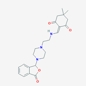 molecular formula C23H29N3O4 B216311 5,5-dimethyl-2-[[2-[4-(3-oxo-1H-2-benzofuran-1-yl)piperazin-1-yl]ethylamino]methylidene]cyclohexane-1,3-dione 