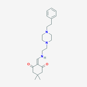 5,5-dimethyl-2-[[2-[4-(2-phenylethyl)piperazin-1-yl]ethylamino]methylidene]cyclohexane-1,3-dione