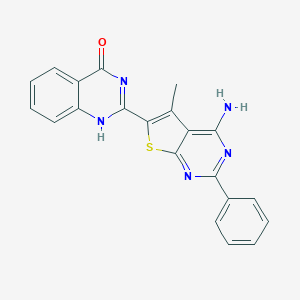 molecular formula C21H15N5OS B216320 2-(4-amino-5-methyl-2-phenylthieno[2,3-d]pyrimidin-6-yl)-1H-quinazolin-4-one 