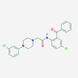molecular formula C25H23Cl2N3O2 B216323 N-(2-benzoyl-4-chlorophenyl)-2-[4-(3-chlorophenyl)piperazin-1-yl]acetamide 