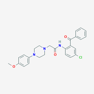 molecular formula C26H26ClN3O3 B216324 N-(2-benzoyl-4-chlorophenyl)-2-[4-(4-methoxyphenyl)piperazin-1-yl]acetamide 