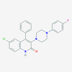 6-chloro-3-[4-(4-fluorophenyl)piperazin-1-yl]-4-phenylquinolin-2(1H)-one