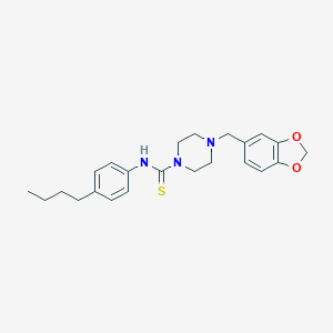 molecular formula C23H29N3O2S B216367 4-(1,3-benzodioxol-5-ylmethyl)-N-(4-butylphenyl)piperazine-1-carbothioamide 