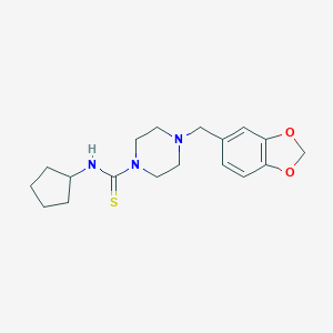 molecular formula C18H25N3O2S B216387 4-(1,3-benzodioxol-5-ylmethyl)-N-cyclopentylpiperazine-1-carbothioamide 