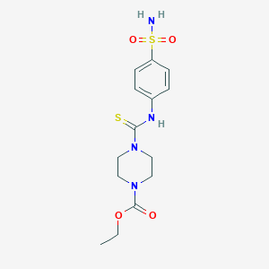 molecular formula C14H20N4O4S2 B216389 Ethyl 4-[(4-sulfamoylphenyl)carbamothioyl]piperazine-1-carboxylate 