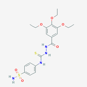 molecular formula C20H26N4O6S2 B216393 N-[4-(aminosulfonyl)phenyl]-2-(3,4,5-triethoxybenzoyl)hydrazinecarbothioamide 