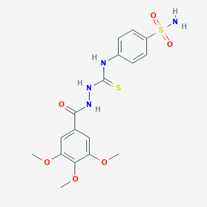 molecular formula C17H20N4O6S2 B216394 N-[4-(aminosulfonyl)phenyl]-2-(3,4,5-trimethoxybenzoyl)hydrazinecarbothioamide 