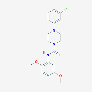 4-(3-chlorophenyl)-N-(2,5-dimethoxyphenyl)piperazine-1-carbothioamide