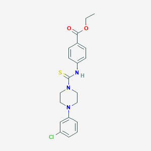 molecular formula C20H22ClN3O2S B216399 Ethyl 4-({[4-(3-chlorophenyl)piperazin-1-yl]carbonothioyl}amino)benzoate 