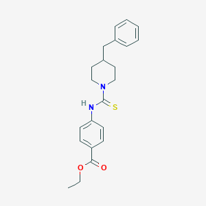 molecular formula C22H26N2O2S B216419 Ethyl 4-{[(4-benzylpiperidin-1-yl)carbothioyl]amino}benzoate 
