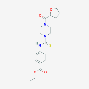 molecular formula C19H25N3O4S B216429 Ethyl 4-({[4-(tetrahydrofuran-2-ylcarbonyl)piperazin-1-yl]carbonothioyl}amino)benzoate 