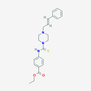 molecular formula C23H27N3O2S B216435 Ethyl 4-{[(4-cinnamyl-1-piperazinyl)carbothioyl]amino}benzoate 