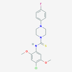molecular formula C19H21ClFN3O2S B216441 N-(4-chloro-2,5-dimethoxyphenyl)-4-(4-fluorophenyl)piperazine-1-carbothioamide 